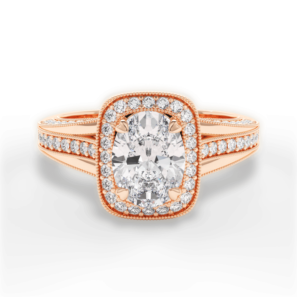 Lillian Oval Cut Lab Grown Diamond 18Kt Rose Gold Engagement Ring