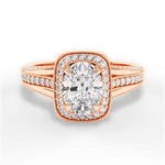 Lillian Oval Cut Lab Grown Diamond 18Kt Rose Gold Engagement Ring