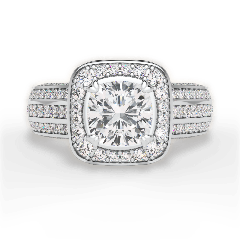 Madison Cushion Cut Lab Grown Diamond Platinum Engagement Ring