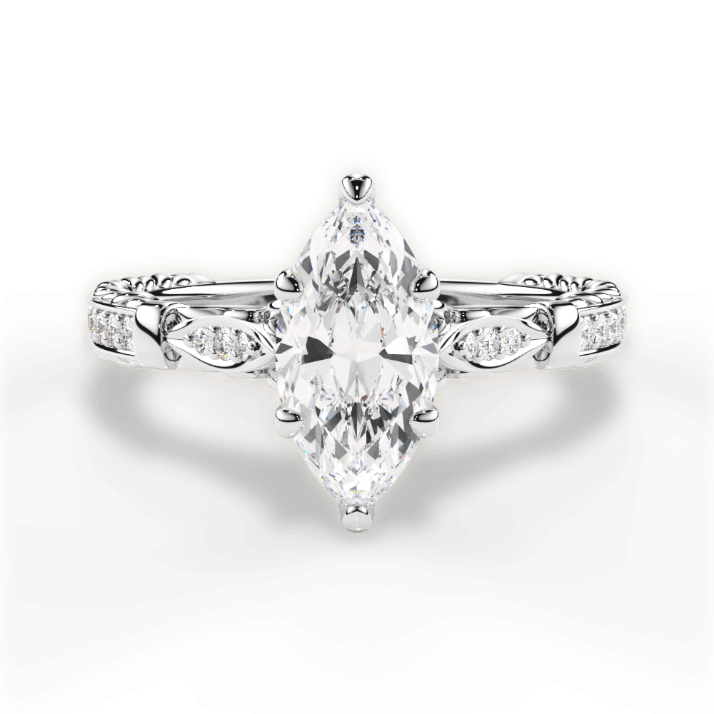Gabriela Marquise Cut Lab Grown Diamond Platinum Engagement Ring