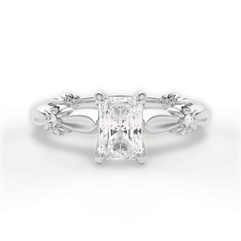 Claire Radiant Cut Lab Grown Diamond 18Kt White Gold Engagement Ring
