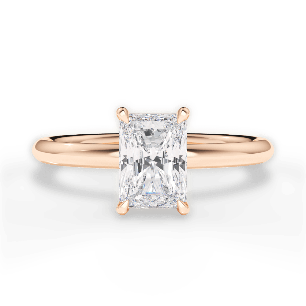 Brenda Radiant Cut Lab Grown Diamond 18Kt Rose Gold Engagement Ring