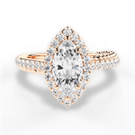Kim Marquise Cut Lab Grown Diamond 18Kt Rose Gold Engagement Ring