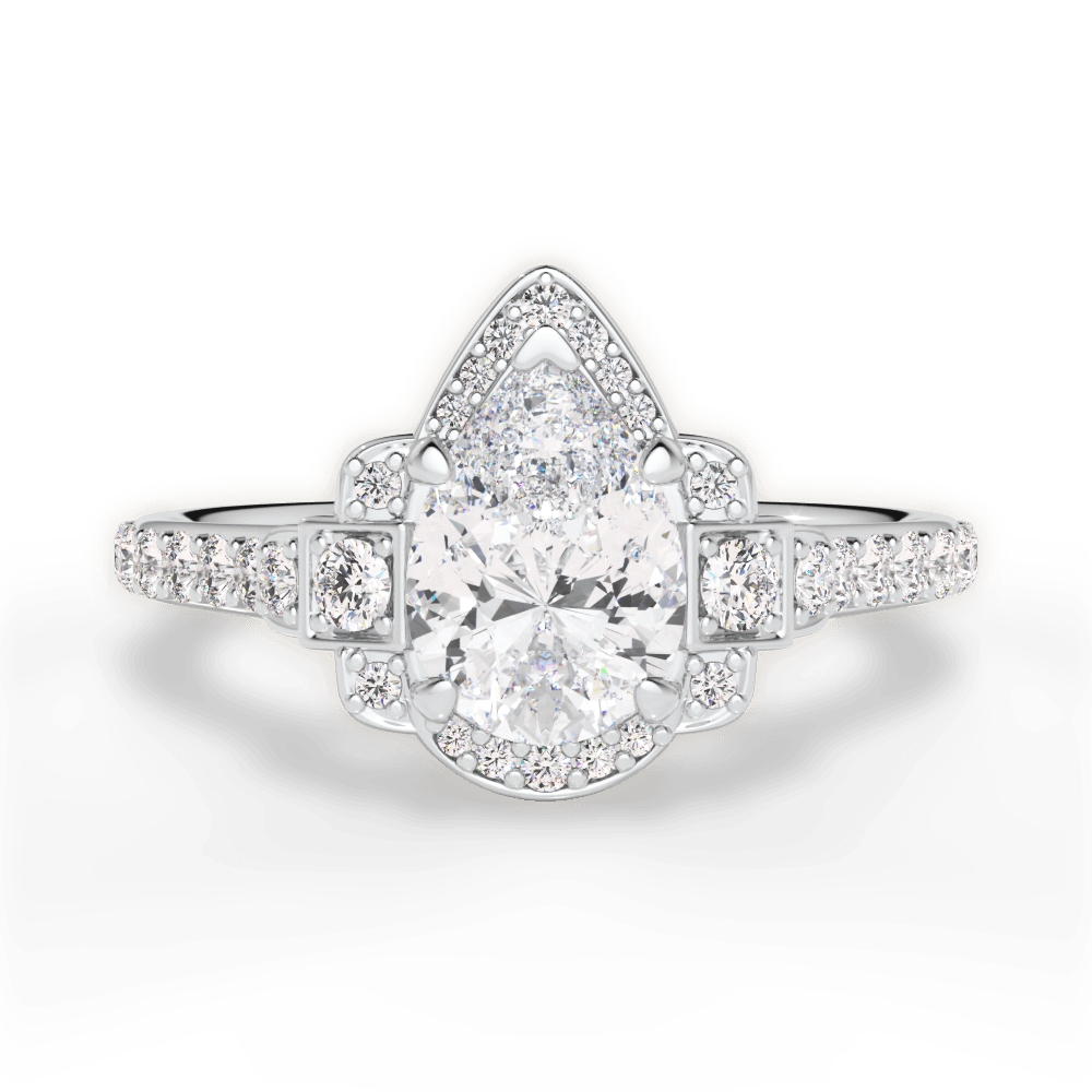 Joyce Pear Cut Lab Grown Diamond Platinum Engagement Ring