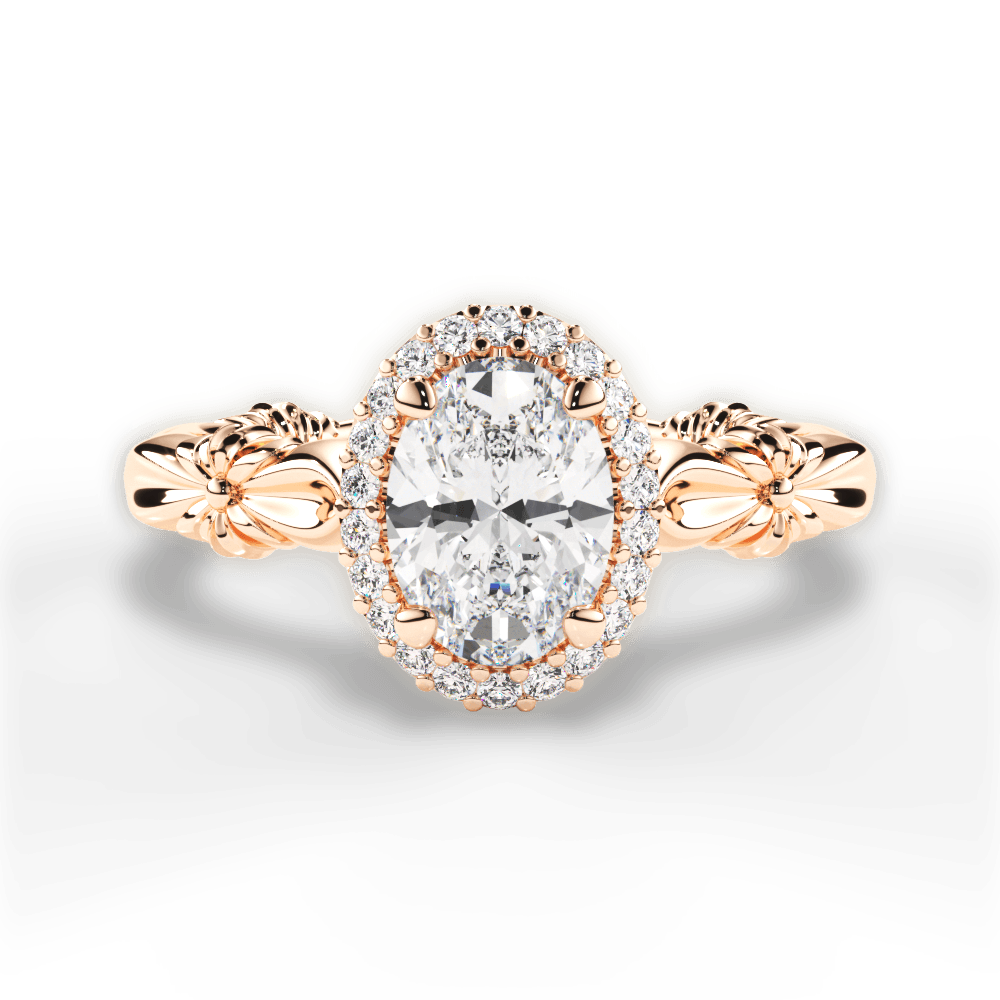 Erica Oval Cut Lab Grown Diamond 18Kt Rose Gold Engagement Ring