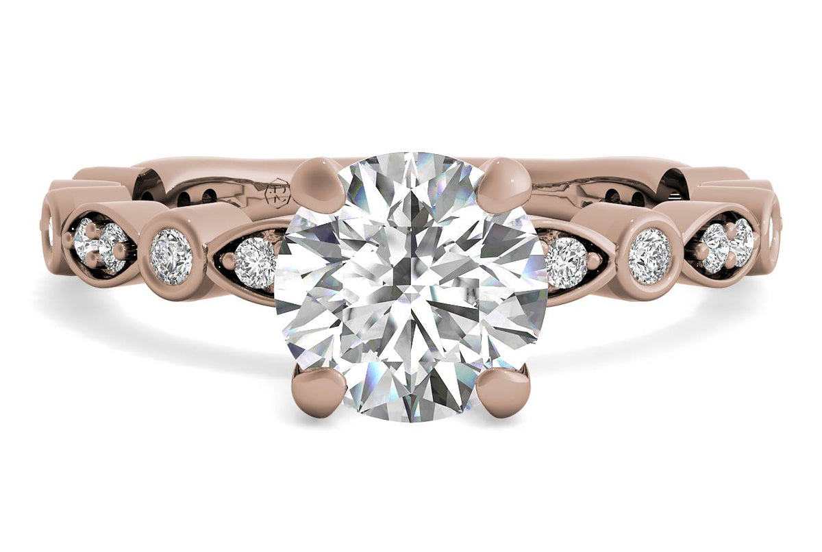 Eva Round Cut Lab Grown Diamond 18Kt Rose Gold Engagement Ring