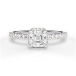 Isabella Asscher Cut Lab Grown Diamond 18Kt White Gold Engagement Ring