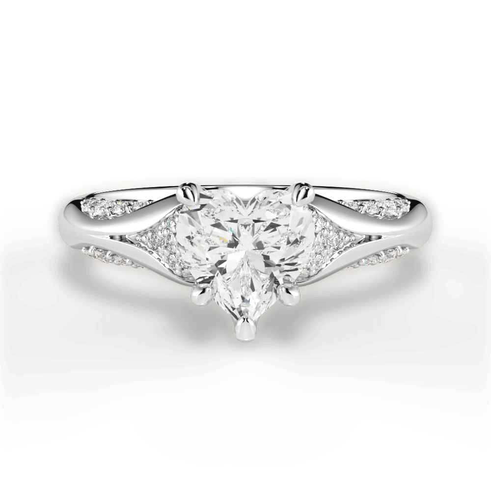 Isabel Heart Cut Lab Grown Diamond Platinum Engagement Ring