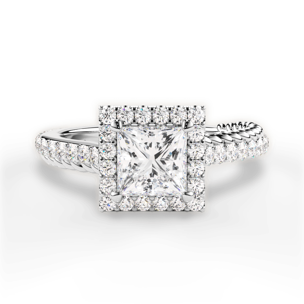 Kim Princess Cut Lab Grown Diamond Platinum Engagement Ring