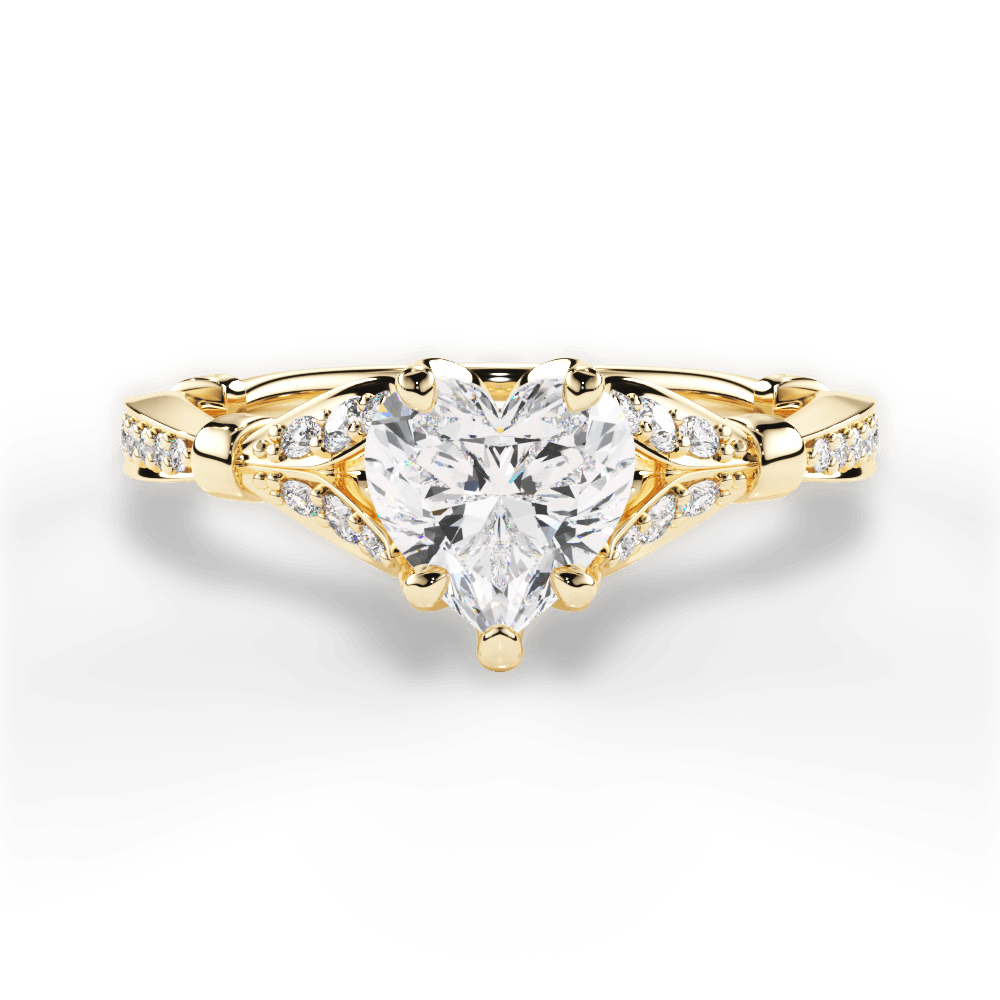 Geraldine Heart Cut Lab Grown Diamond 18Kt Yellow Gold Engagement Ring