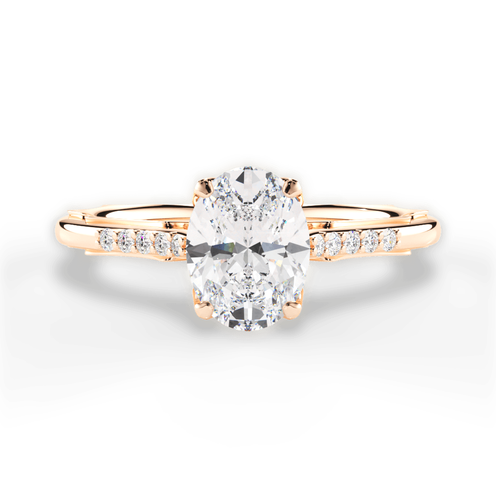 Christina Oval Cut Lab Grown Diamond 18Kt Rose Gold Engagement Ring