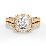 Mackenzie Round Cut Lab Grown Diamond 18Kt Yellow Gold Engagement Ring