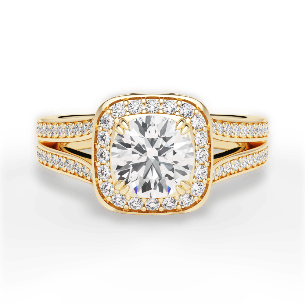 Mackenzie Round Cut Lab Grown Diamond 18Kt Yellow Gold Engagement Ring
