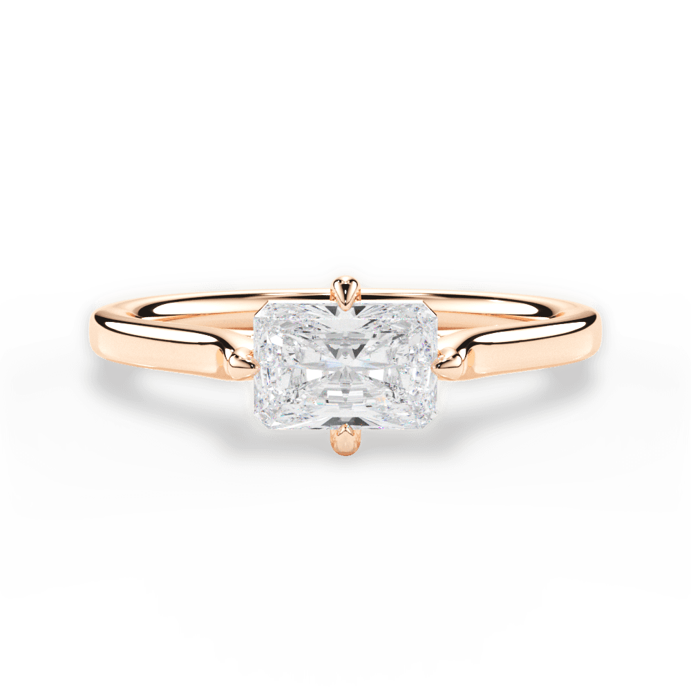 Bernadette Radiant Cut Lab Grown Diamond 18Kt Rose Gold Engagement Ring