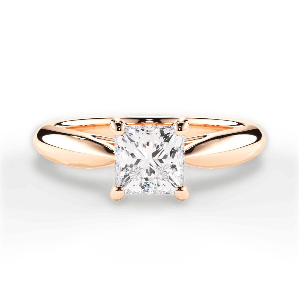 Colleen Princess Cut Lab Grown Diamond 18Kt Rose Gold Engagement Ring