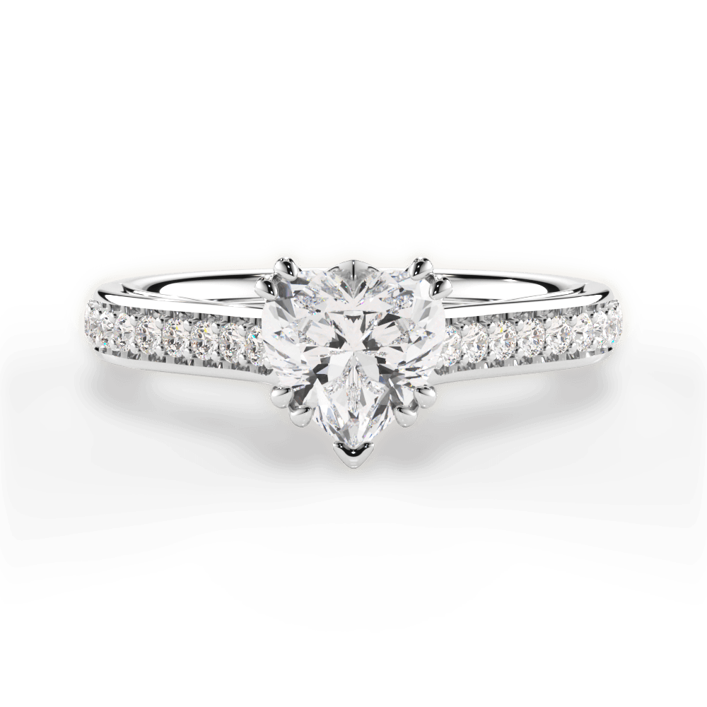 Deborah Heart Cut Lab Grown Diamond 18Kt White Gold Engagement Ring