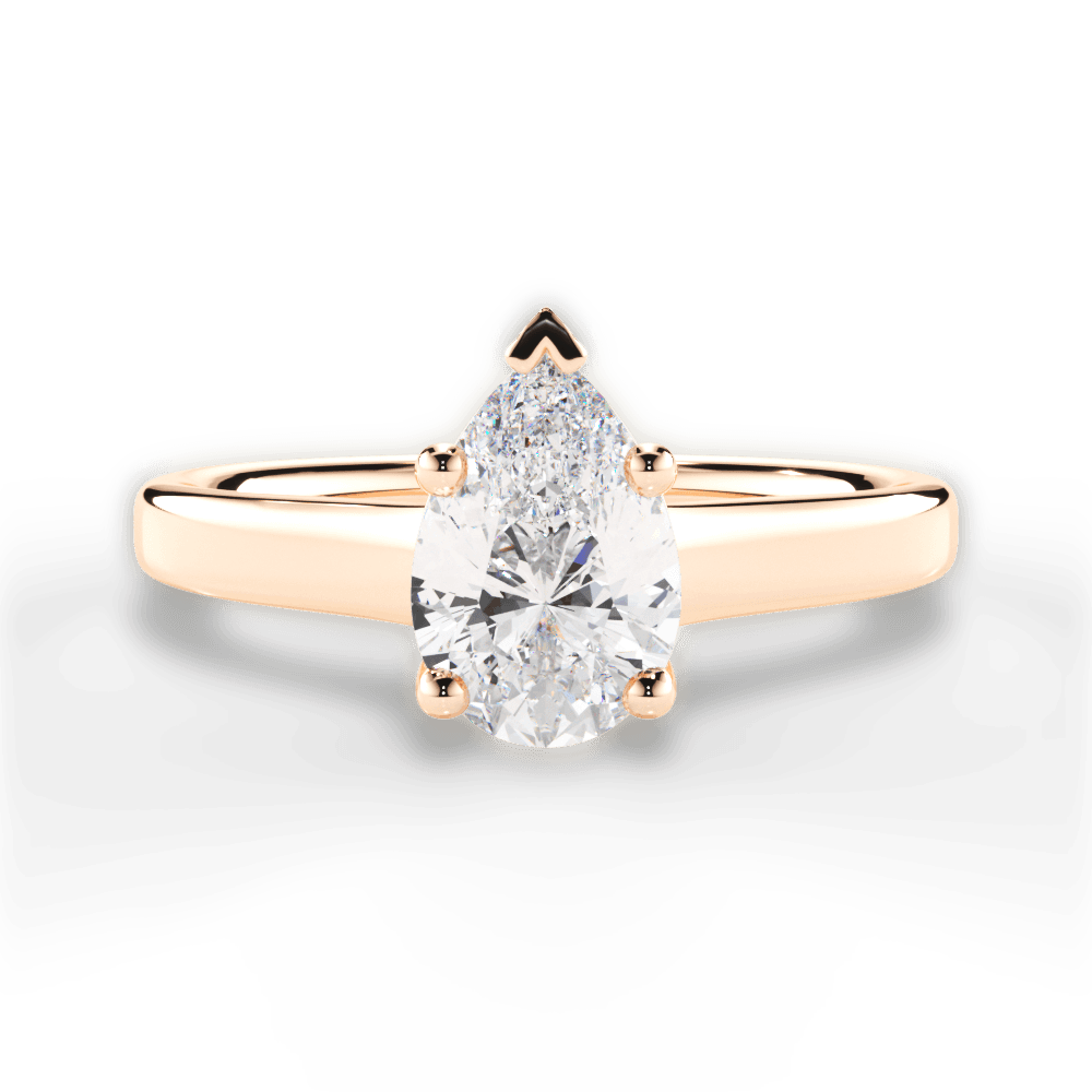 Ariana Pear Cut Lab Grown Diamond 18Kt Rose Gold Engagement Ring