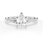 Charlotte Pear Cut Lab Grown Diamond Platinum Engagement Ring