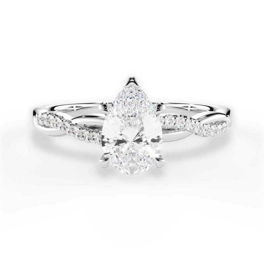 Charlotte Pear Cut Lab Grown Diamond Platinum Engagement Ring