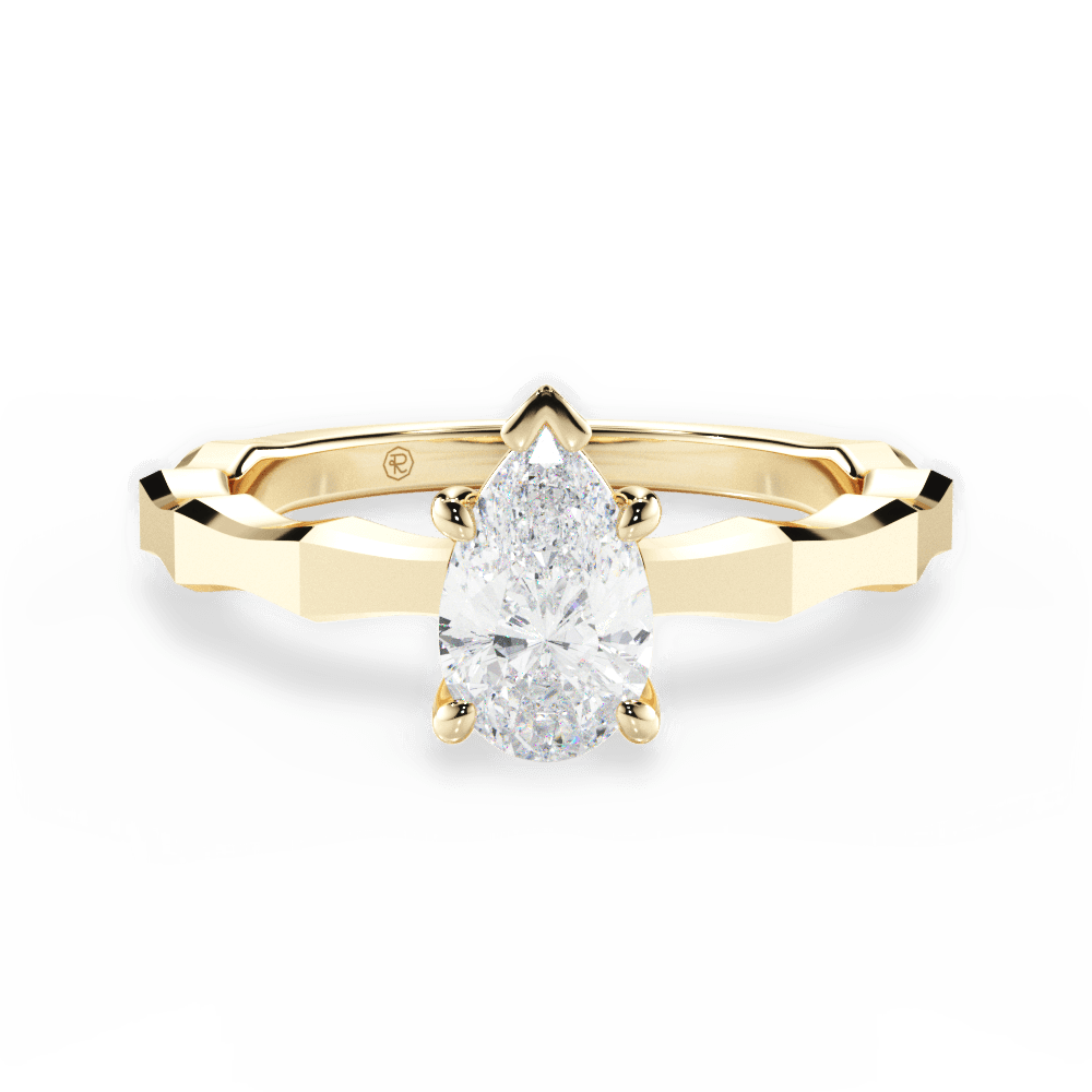 Aaliyah Pear Cut Lab Grown Diamond 18Kt Yellow Gold Engagement Ring