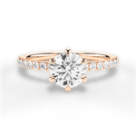 Eleanor Round Cut Lab Grown Diamond 18Kt Rose Gold Engagement Ring