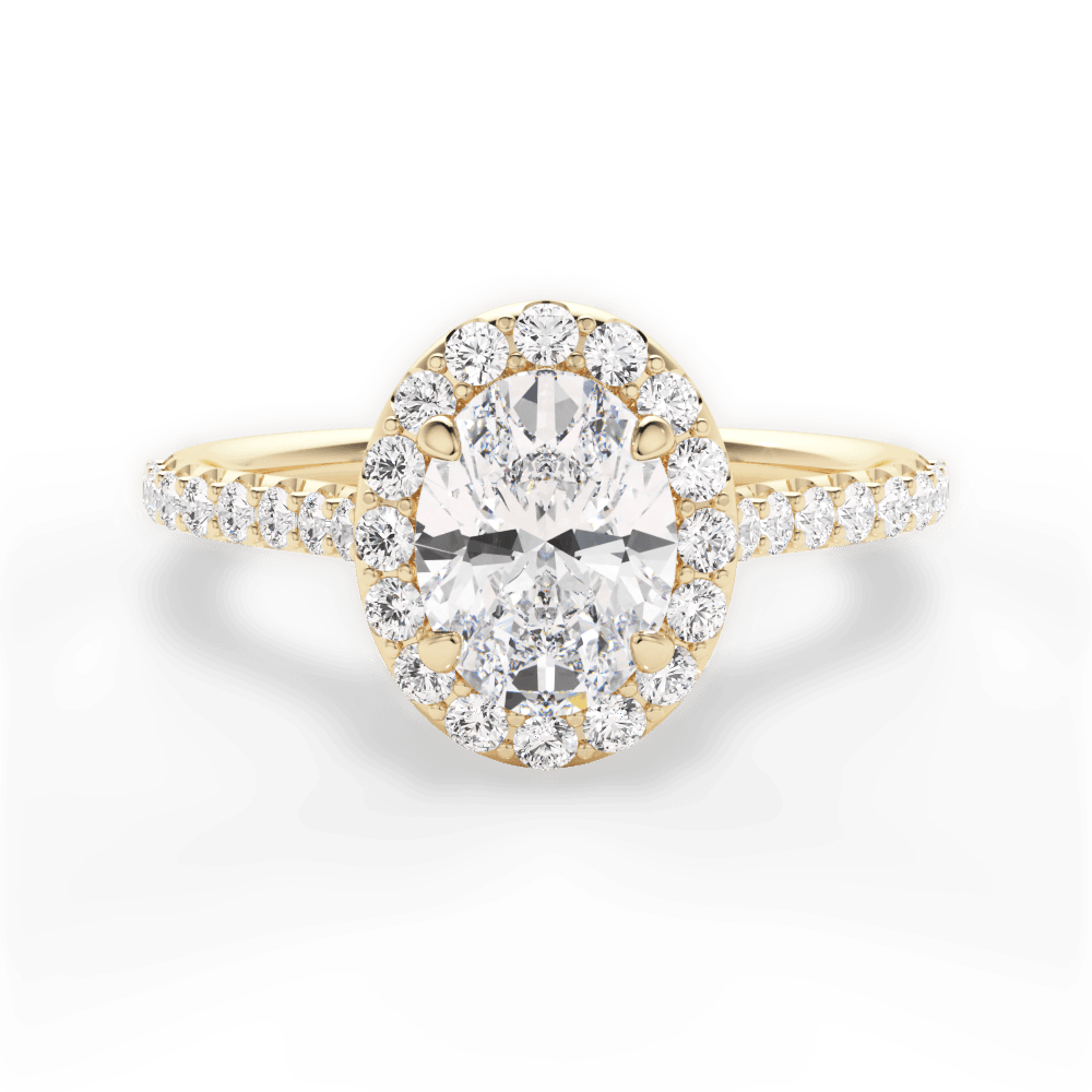 Leah Oval Cut Lab Grown Diamond 18Kt Yellow Gold Engagement Ring