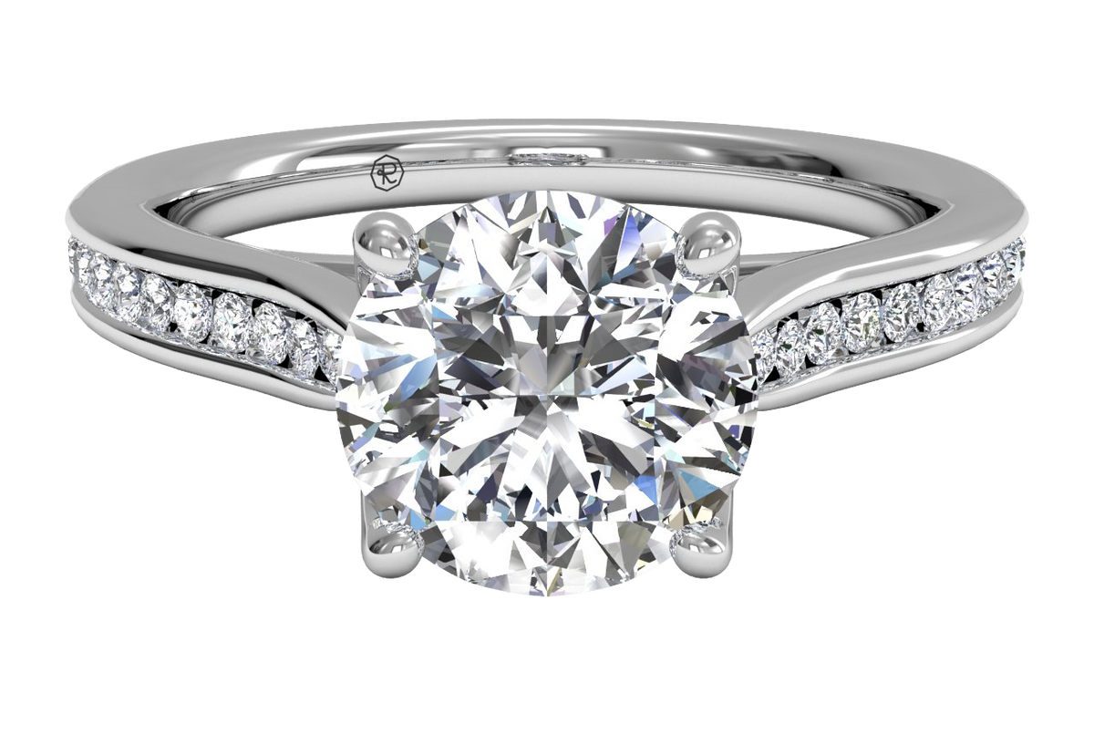 Elena Round Cut Lab Grown Diamond 18Kt White Gold Engagement Ring
