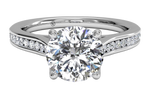 Elena Round Cut Lab Grown Diamond 18Kt White Gold Engagement Ring