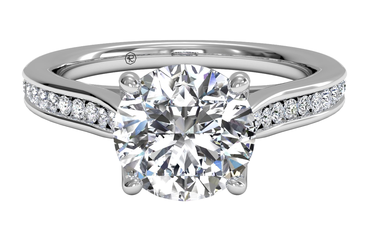 Elena Round Cut Lab Grown Diamond 18Kt White Gold Engagement Ring