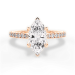 Gilda Marquise Cut Lab Grown Diamond 18Kt Rose Gold Engagement Ring