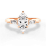 Emily Marquise Cut Lab Grown Diamond 18Kt Rose Gold Engagement Ring