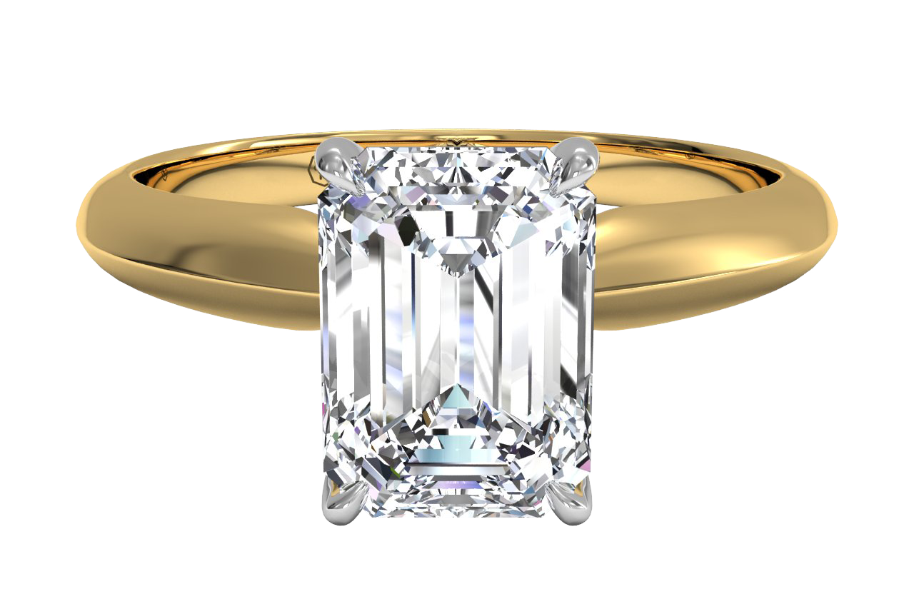 Amanda Emerald Cut Lab Grown Diamond 18Kt Rose Gold Engagement Ring