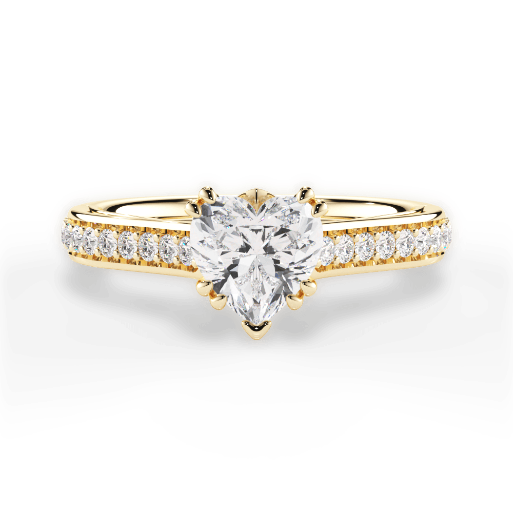 Deborah Heart Cut Lab Grown Diamond 18Kt Yellow Gold Engagement Ring
