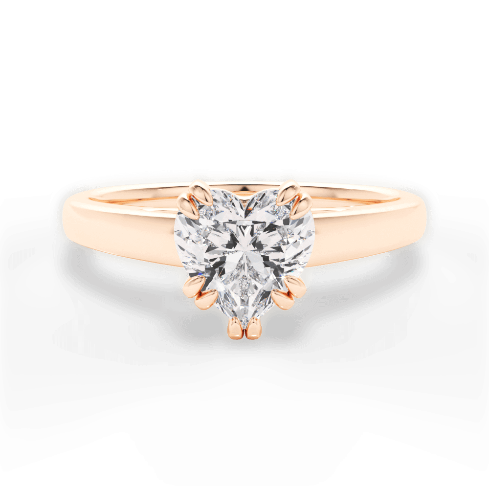 Courtney Heart Cut Lab Grown Diamond 18Kt Rose Gold Engagement Ring