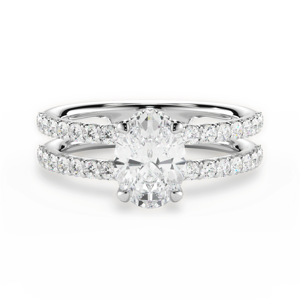Christie Oval Cut Lab Grown Diamond 18Kt White Gold Engagement Ring