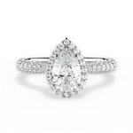Lucy Pear Cut Lab Grown Diamond 18Kt White Gold Engagement Ring
