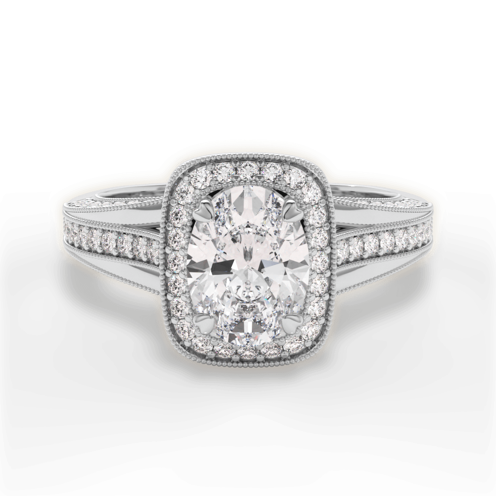 Lillian Oval Cut Lab Grown Diamond 18Kt White Gold Engagement Ring