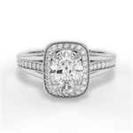 Lillian Oval Cut Lab Grown Diamond 18Kt White Gold Engagement Ring