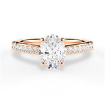 Elizabeth Oval Cut Lab Grown Diamond 18Kt Rose Gold Engagement Ring