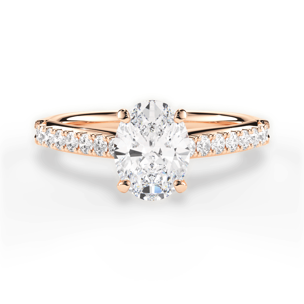 Elizabeth Oval Cut Lab Grown Diamond 18Kt Rose Gold Engagement Ring
