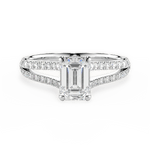 Kendra Emerald Cut Lab Grown Diamond Platinum Engagement Ring