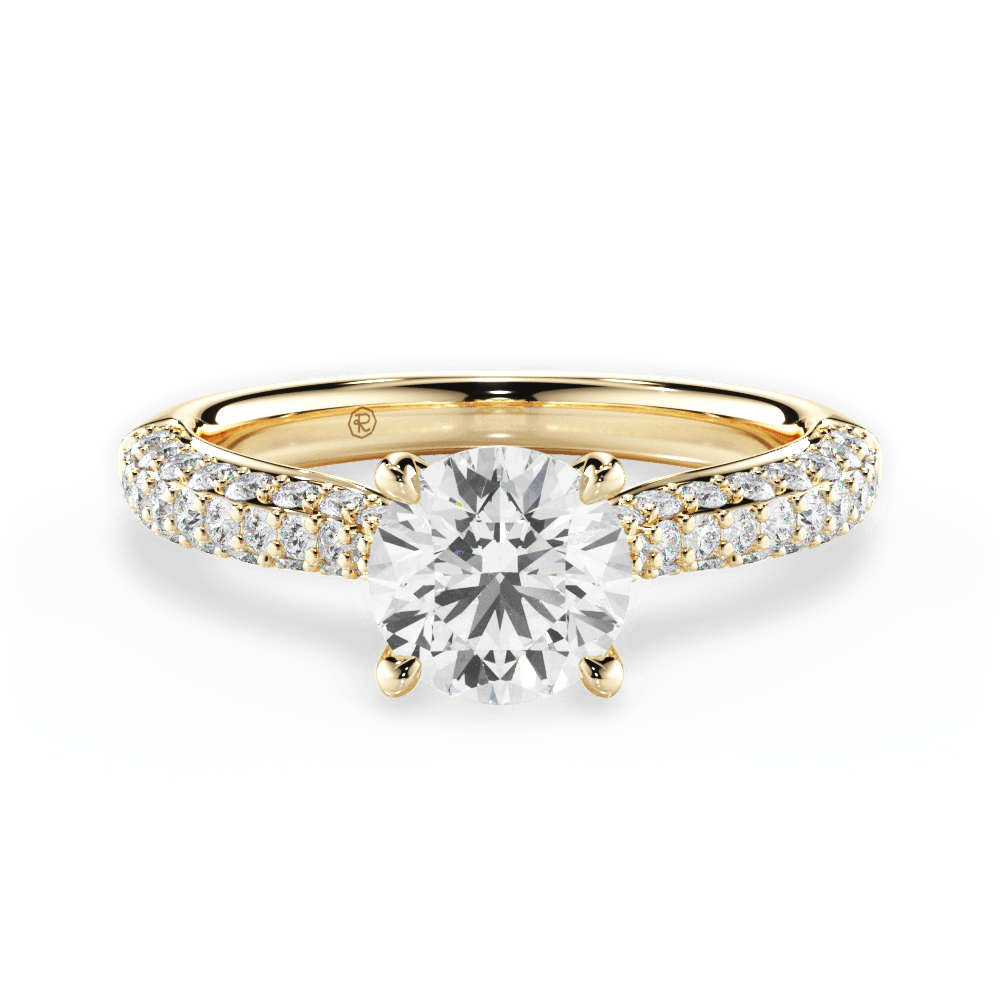 Kira Round Cut Lab Grown Diamond 18Kt Yellow Gold Engagement Ring