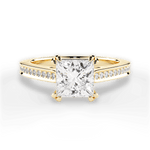 Denise Princess Cut Lab Grown Diamond 18Kt Yellow Gold Engagement Ring