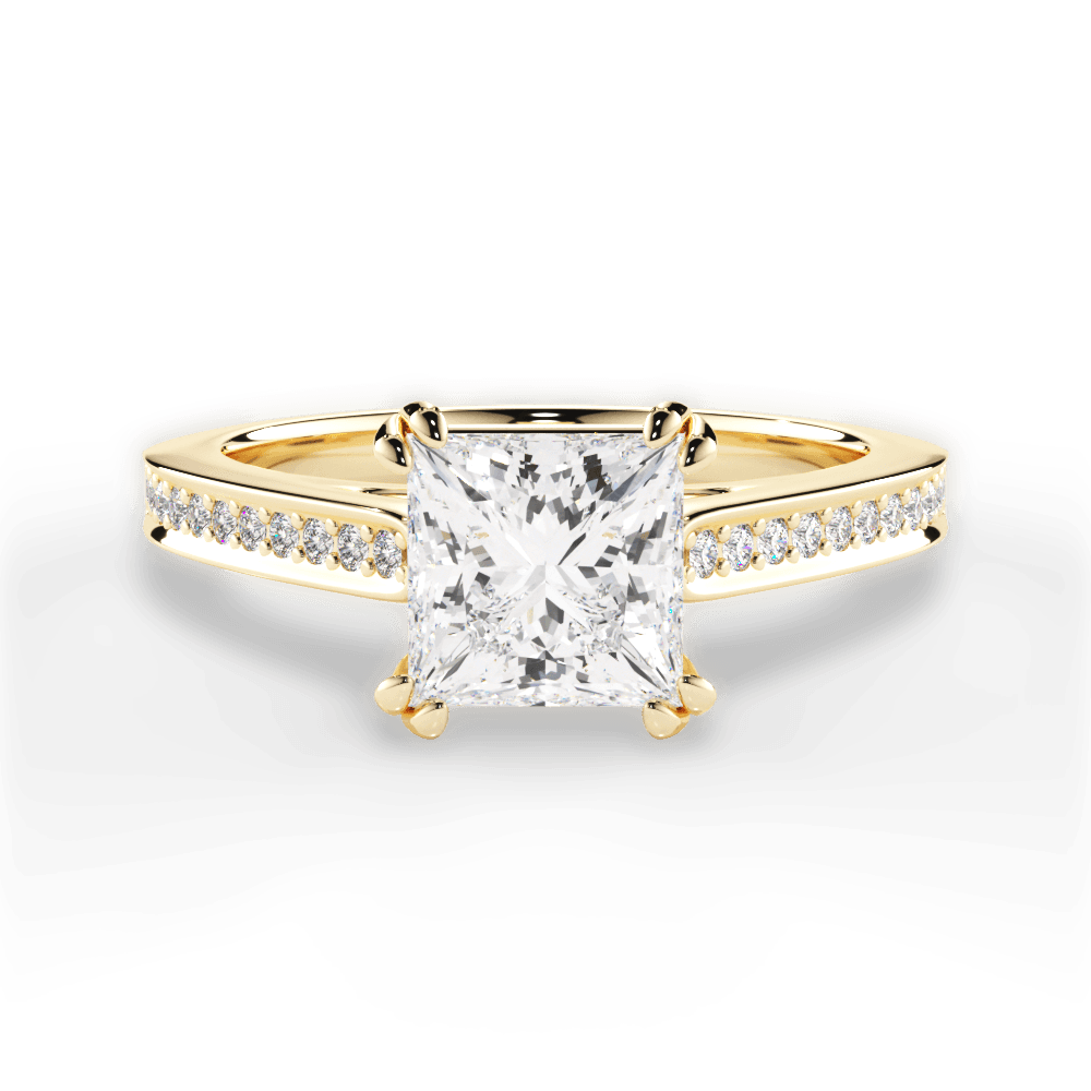 Denise Princess Cut Lab Grown Diamond 18Kt Yellow Gold Engagement Ring