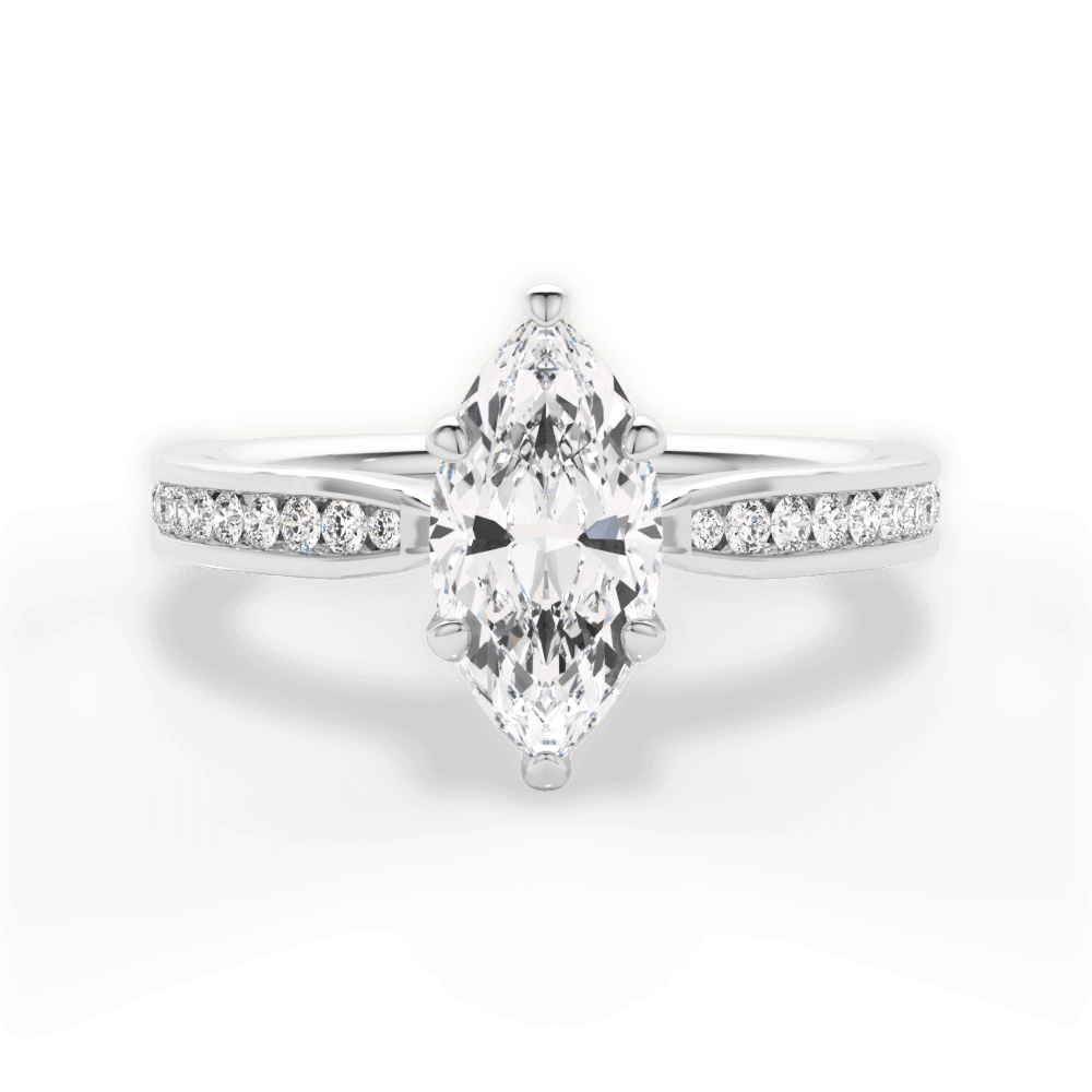 Katelyn Marquise Cut Lab Grown Diamond 18Kt White Gold Engagement Ring
