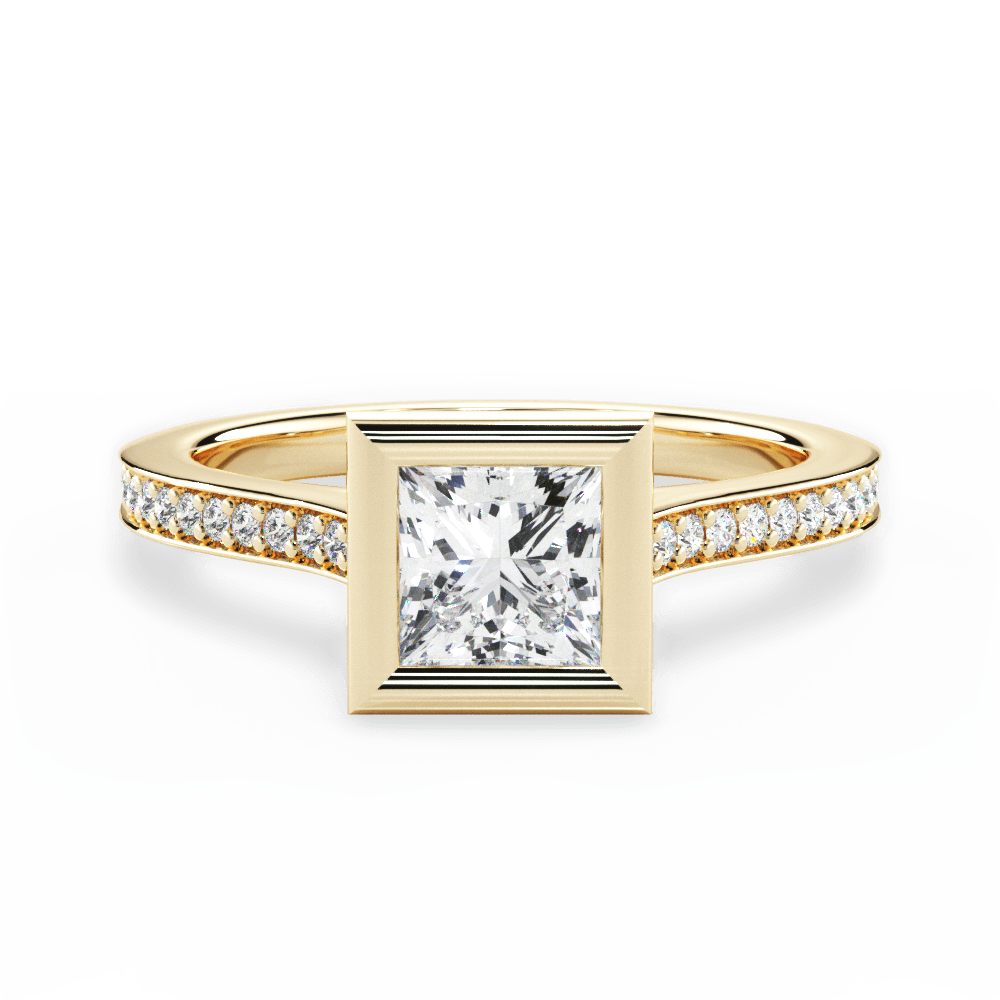 Deanna Princess Cut Lab Grown Diamond 18Kt Yellow Gold Engagement Ring