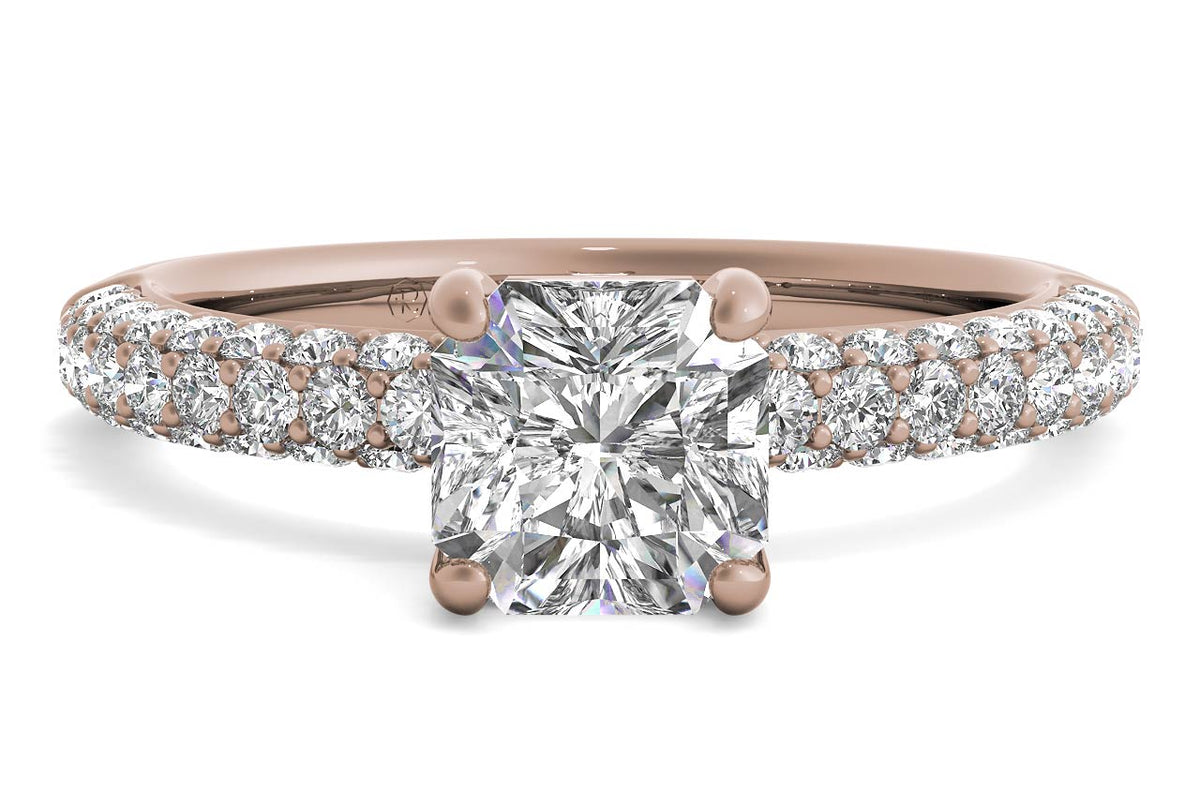 Kylie Radiant Cut Lab Grown Diamond 18Kt Rose Gold Engagement Ring