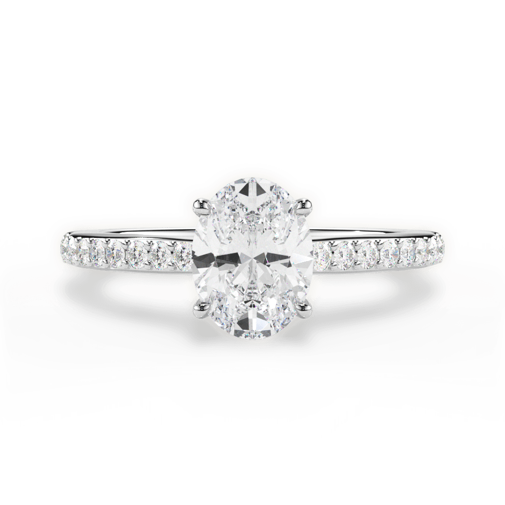 Joan Oval Cut Lab Grown Diamond 18Kt White Gold Engagement Ring