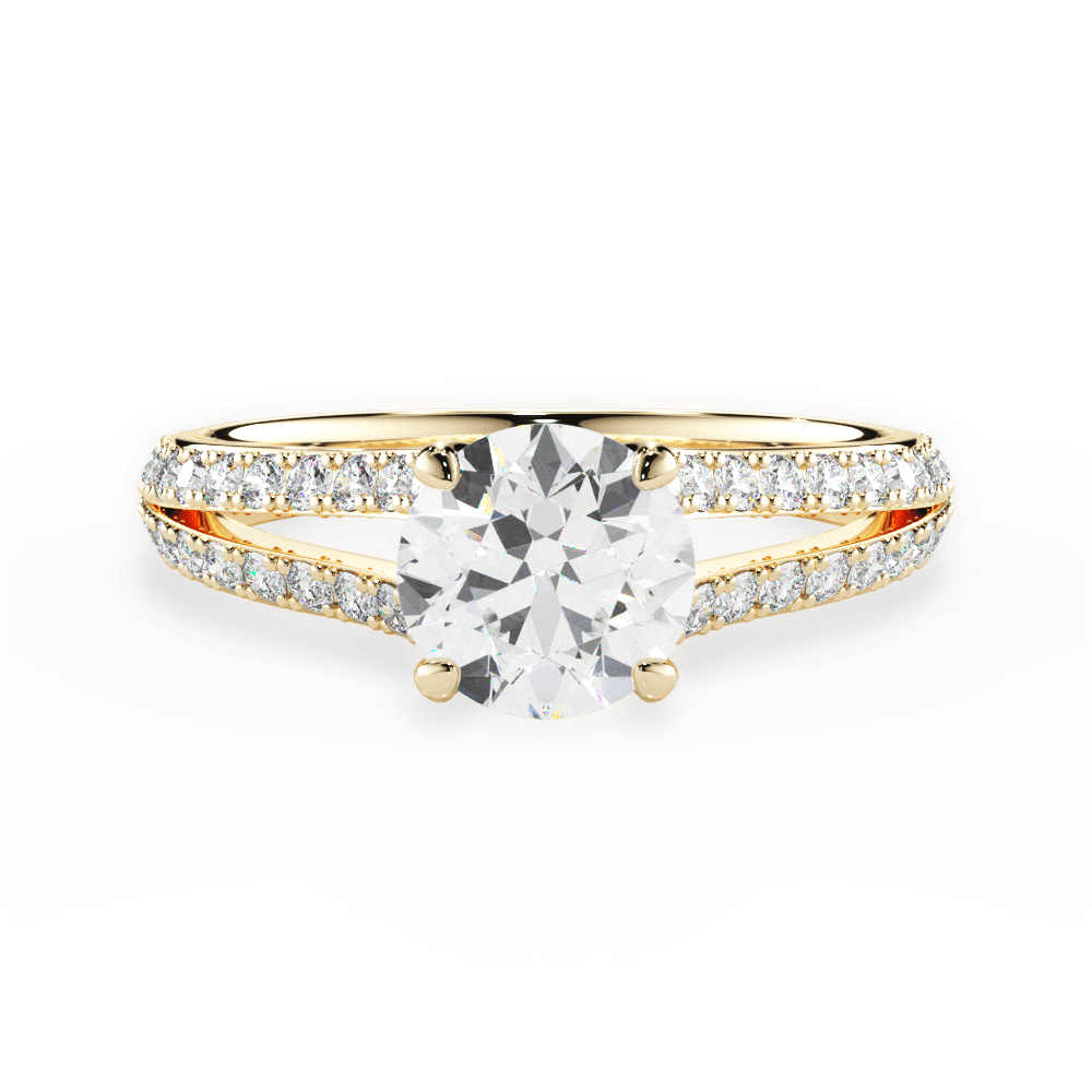 Kendra Round Cut Lab Grown Diamond 18Kt Yellow Gold Engagement Ring