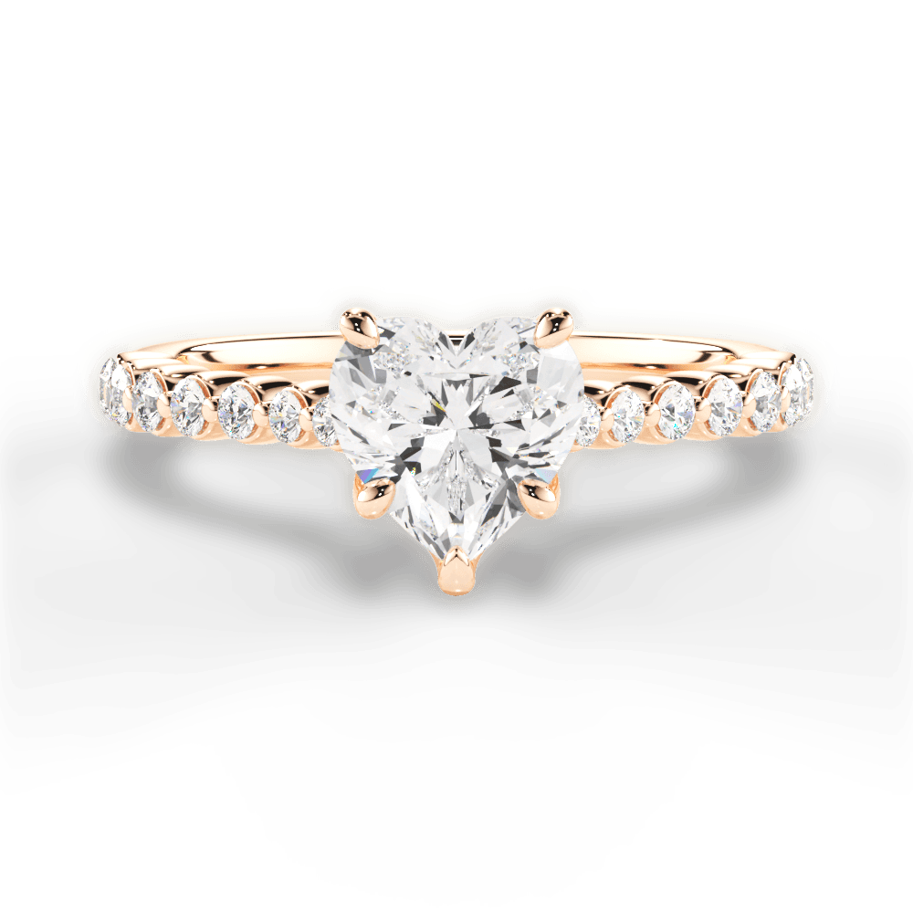 Dana Heart Cut Lab Grown Diamond 18Kt Rose Gold Engagement Ring